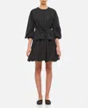 Moncler Abito Felpa In Cotone Nero Donna In Black