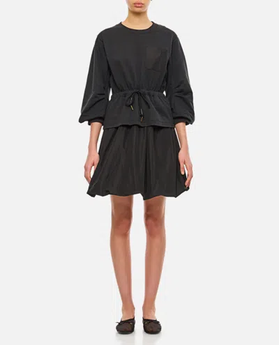 Moncler Black Drawstring Waist Dress