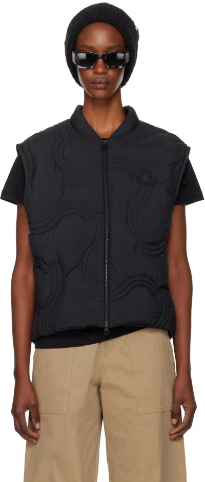 Moncler Black Druzy Down Vest In 952