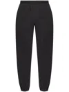 Moncler Black Embroidered Logo Trousers In Black