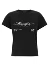Moncler Cotton T-shirt With Embroidered Cursive Logo In Black