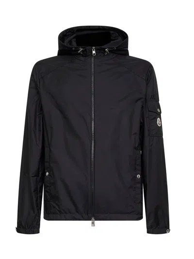 Moncler Black Etiache Hooded Waterproof Jacket In Blue