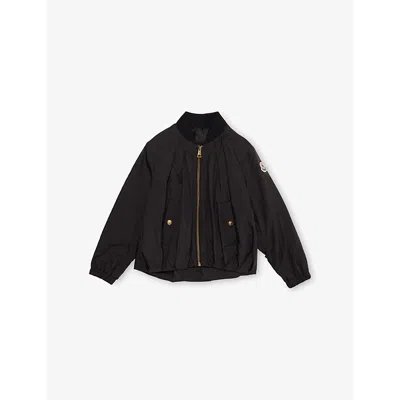 MONCLER EVODIA WELT-POCKET SHELL BOMBER JACKET 8-14 YEARS BLACK