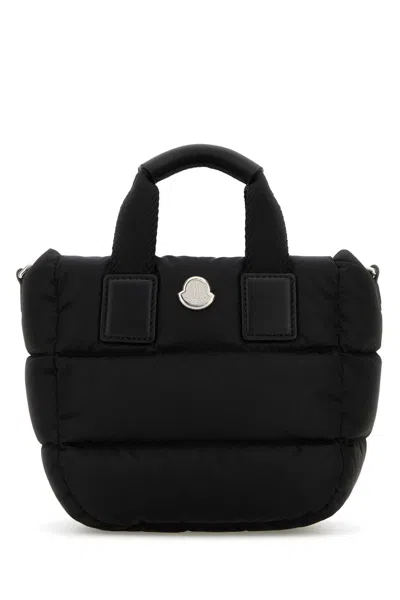 Moncler Black Fabric Mini Caradoc Handbag In Gray
