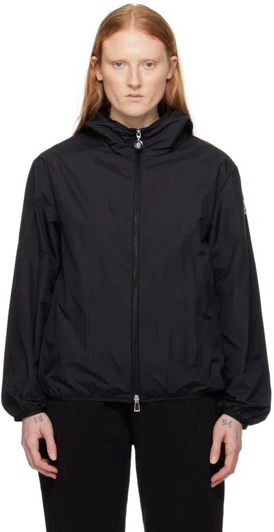 Moncler Fegeos Hooded Jacket Elastic Hem Cuffs In Black