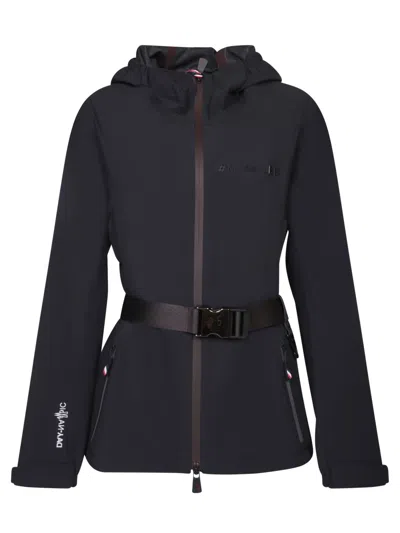MONCLER BLACK FEX HOODED JACKET