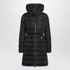 Moncler Black Flammette Down Jacket In Nylon Technique In Black