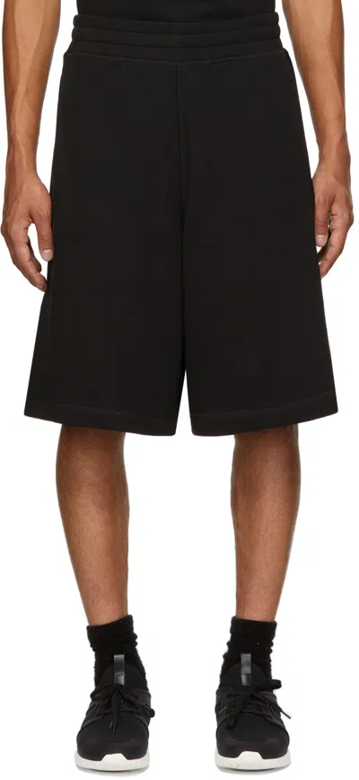 Moncler Black French Terry Shorts In 999 Black
