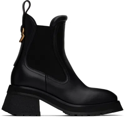 Moncler Gigi Embellished Leather Chelsea Boots In Black