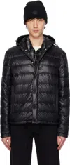 Moncler Black Gliere Hooded Short Down Jacket In 999 - Black