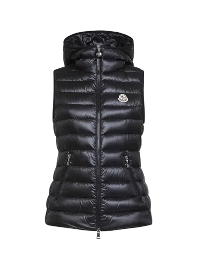 Moncler Glycosse Hooded Padded Gilet In Black