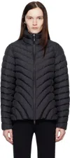 Moncler Long-sleeved Short Down Jacket In 999 Black