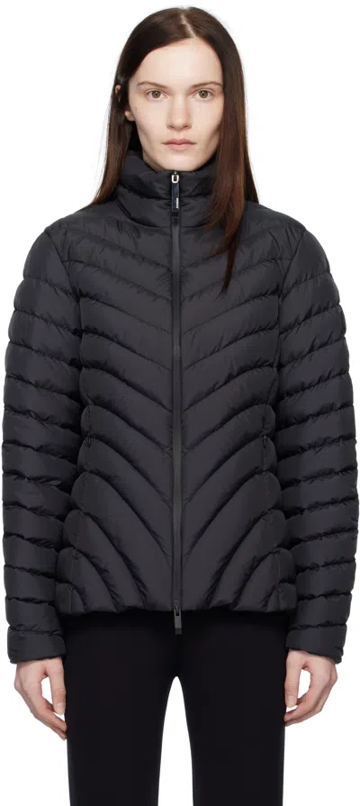 MONCLER BLACK GRANGE DIAGONAL-QUILTED SHORT DOWN JACKET