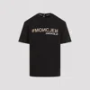 Moncler S Embossed-branding Crew-neck Relaxed-fit Cotton-jersey T-shirt Black In Black