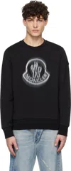 Moncler Blurred Logo Sweatshirt In 999 - Black