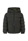 Moncler Black Grecois Down Jacket For Boy With Logo In Black