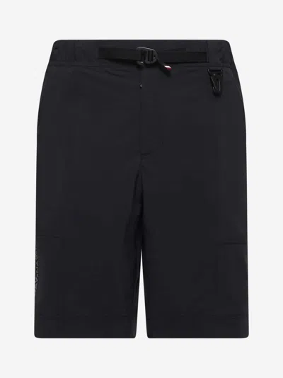 MONCLER BLACK HARDSHELL FABRIC SHORTS