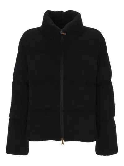 MONCLER BLACK HIGH-NECK JACKET