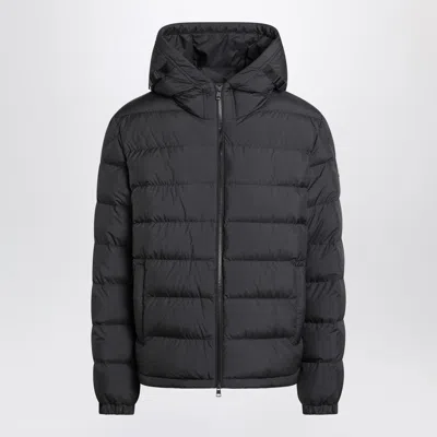 Moncler Hooded Down Jacket Featuring Elastic Cuffs In Black