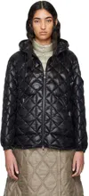 MONCLER BLACK HOODED DOWN JACKET