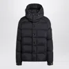 Moncler Hooded Quilted Long Sleeve Jacket In Black