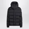 Moncler Blue Maya 70 Down Jacket With Hood In Black