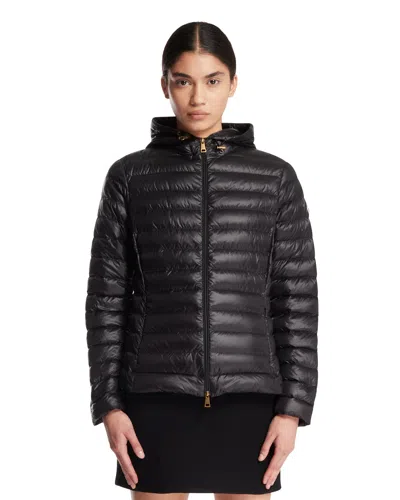 Moncler Black Igelhood Down Jacket In Black Nero   #000000