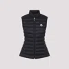 Moncler Quilted Black Vest With High Collar And Fitted Silhouette