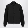 Moncler Jacket Featuring Wool Sleeves And High Collar In Black