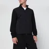 Moncler Black Jacket With Wool Sleeves In Black