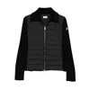 Moncler Black Wool And Polyester Cardigan In Black