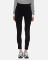 Moncler Grenoble Black Leggings With Zipped Pocket In Stretch Polyamide Woman In Black