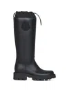Moncler Rubber Kickstream Boots With Drawstring In Black