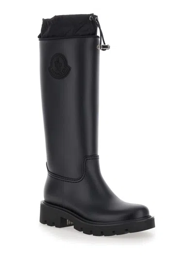 MONCLER BLACK KICKSTREAM HIGH RAIN BOOTS