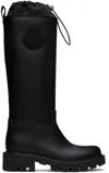 Moncler Rubber Kickstream Boots With Drawstring In 999 Black