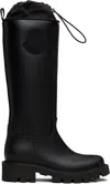 Moncler Black Kickstream High Rain Tall Boots In Black