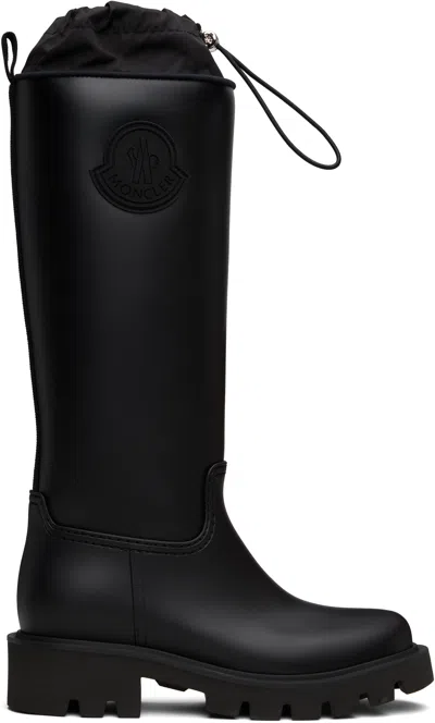 Moncler Black Kickstream High Rain Tall Boots