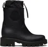 Moncler Stylish High-top Mini Boots With Drawstring Fastening 20 Cm In Black
