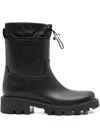Moncler Drawstring Embosssed-logo Rain Boots In Black