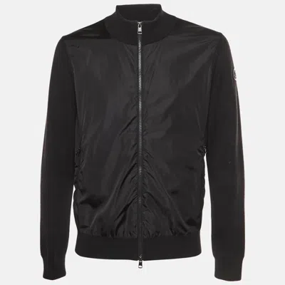 Pre-owned Moncler Black Knit And Synthetic Maglia Tricot Cardigan Xxl