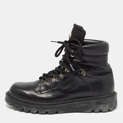Pre-owned Moncler Black Lace Up Ankle Boots Size 42