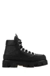 Moncler Peak Trek Leather Lace-up Boots In Black