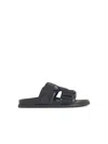 Moncler Logo-jacquard Rubber Sliders In Black
