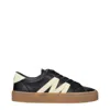 Moncler Black Leather Low Tops In Black