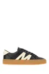 Moncler Monaco2 Low-top Leather Sneakers In Nero