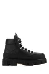 Moncler Peak Trek Leather Lace-up Boots In Black