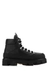 Moncler Peak Trek Leather Lace-up Boots In Black