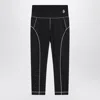Moncler Leggings With Logo Patch And Contrast Stitching In Black