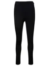 MONCLER BLACK LEGGINGS WITH ZIPPED POCKET IN STRETCH POLYAMIDE WOMAN