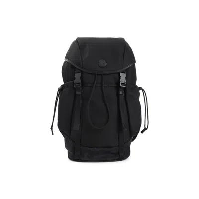 MONCLER BLACK LOGO BACKPACK